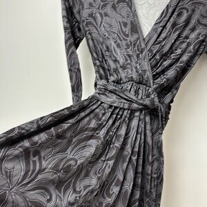 BANANA REPUBLIC dress print amy drs V/305663 100% rayon gray and black XS